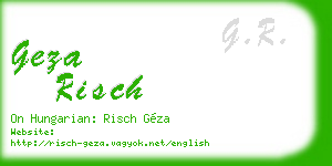 geza risch business card